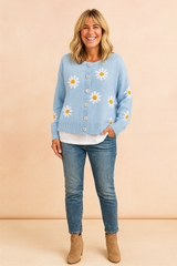 Zofia | Floral pattern cardigan with buttons 3