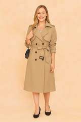 Zuzanna | Double-breasted trench coat with belt 0